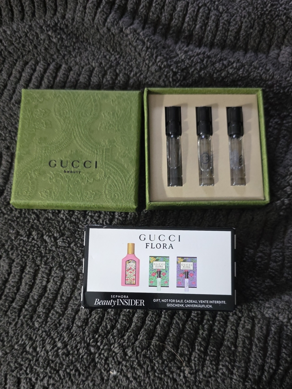 Gucci Flora Sample Vials in Green Gift Box